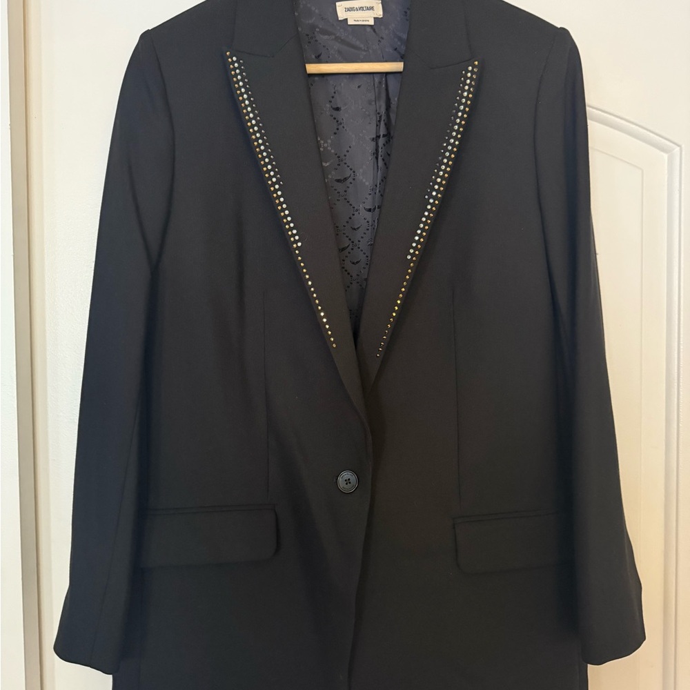 Zadig & Voltaire Black Embellished Blazer Vestiaire Collection